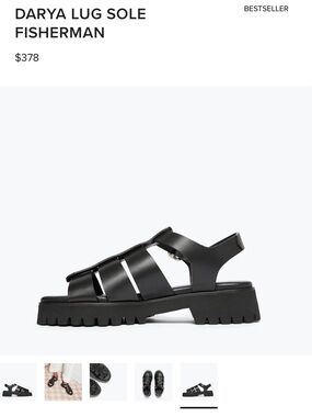 Freda Salvador Darya Lug Sole Fisherman Sandal — Black